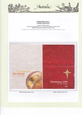 AD1269) Australia 2008 Christmas P&S Sheetlet of 5, 2 x $10 Booklet & P&S Embell