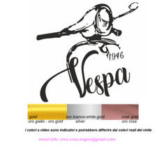 ADESIVO STICKERS AUTO MOTO CLUB CASCO VESPA COLORE ORO SILVER GOLD 
