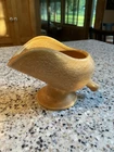 Vintage Hull Pottery Orange Coal Scuttle Scoop on Pedestal Planter F476