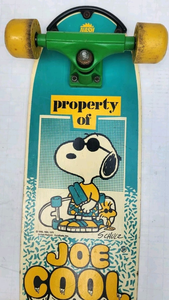 1971 Peanuts Joe Cool Nash Pupcycle Skateboard Snoopy Vintage Deck