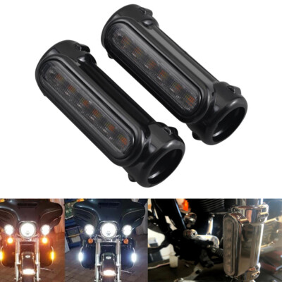1-1/4'' Highway Crash Bar Lights LED Turn Signal Lights For Harley Dyna Sportster
