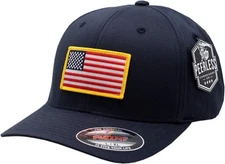 American Flag Flex Fit Hat Gold Border