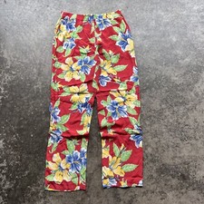 Polo Ralph Lauren 100% Viscose Plaral Flowy Hawaiian Pants Womens Size Medium 