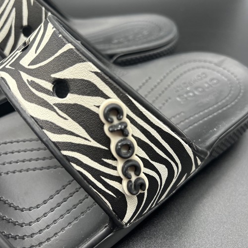 Crocs Classic Animal Remix Zebra and Leopard Print Iconic Comfort Sandals - Picture 10 of 13