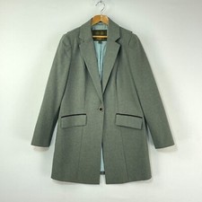 Musto Lovat Tweed Coat Womens 10 Green Wool Country Races Pea Trench Overcoat