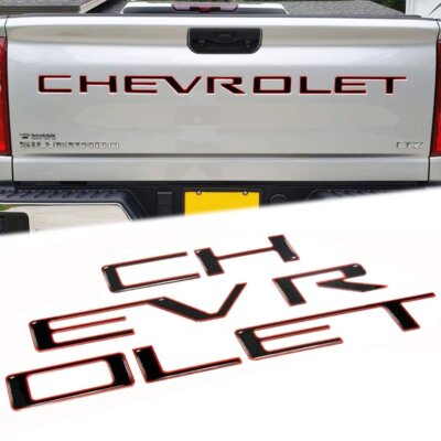 Inserts Tailgate Letters ABS For 2019-2024 Chevrolet Silverado 1500 2500 3500 x1