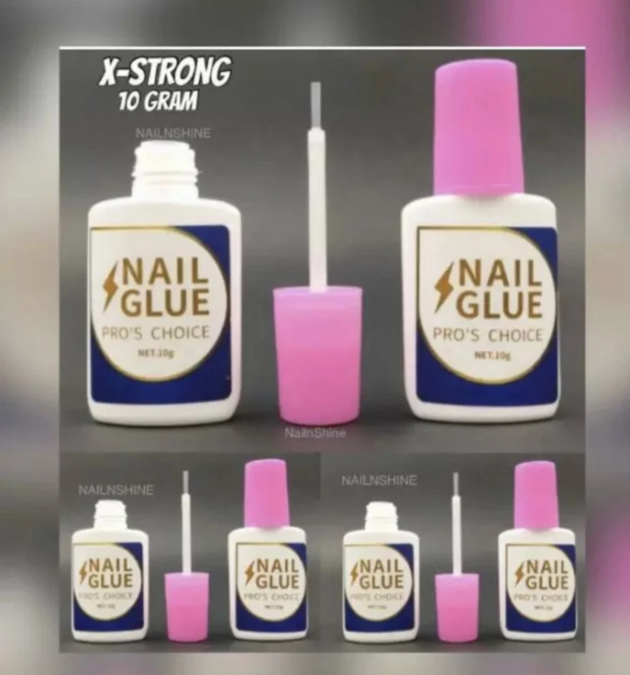 EXTRA STRONG NAIL GLUE WITH BRUSH 10 GRAM UV GEL ACRYLIC NAILS💅FAKE NAIL GLUE💅