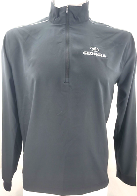 NEW Georgia Bulldogs Columbia Black 1/4 Zip Long Sleeve Pullover