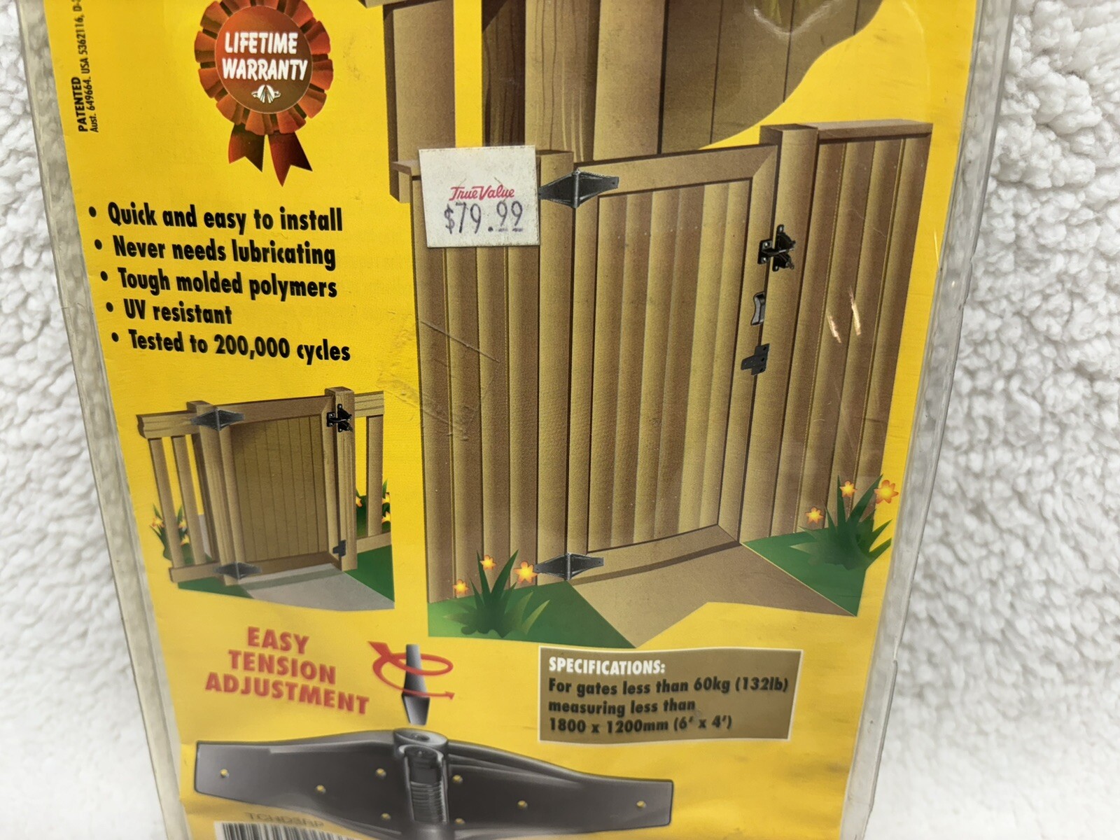 TRUCLOSE Heavy Duty SELFCLOSING GATE Hinges For Wood Gates Under 132lb 6’x4’ Contino