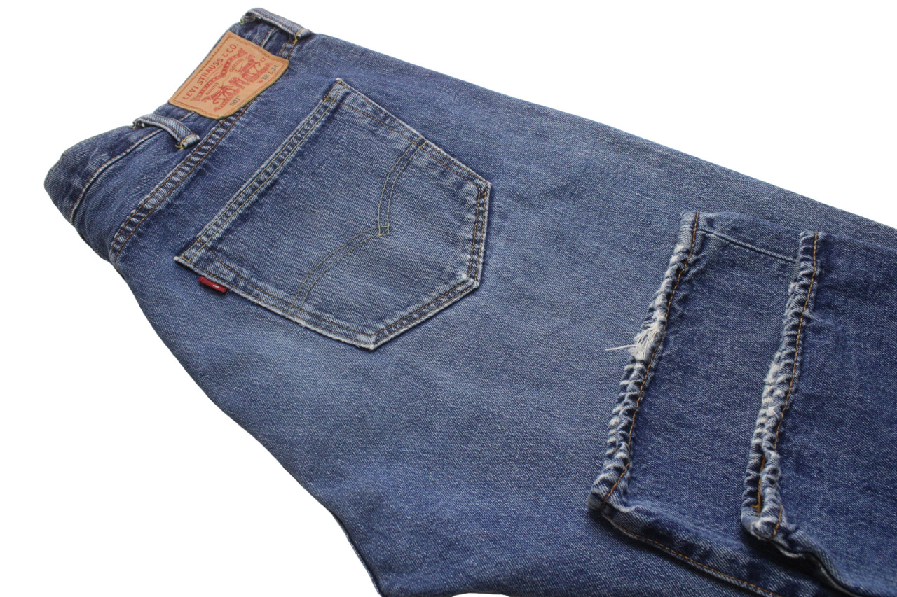Levi's 501 Jeans Mens W38/L34 Straight Fit Button Fly Fade Effect Blue Denim thumbnail 5