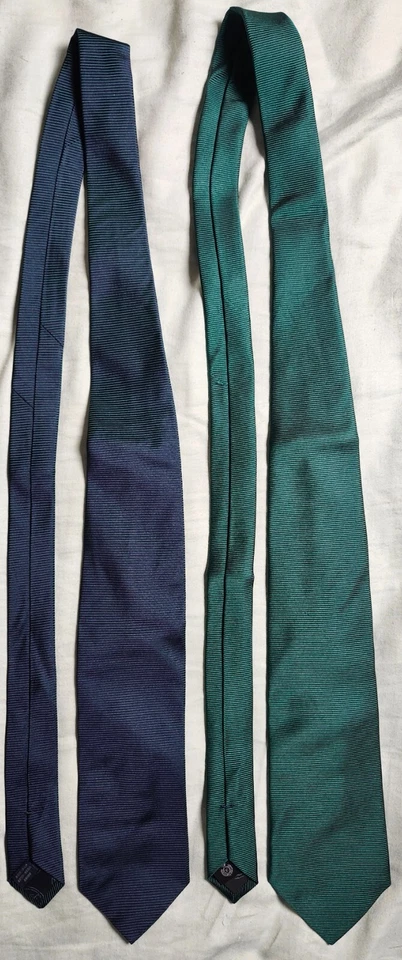 Juego de 3 corbatas faconnables para hombre azul verde 100 % seda Foto 3 de 4