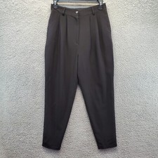 Nasty Gal Womens Pleated Front Regular Fit Dress Pants Sz 8 Black Pockets Slacks