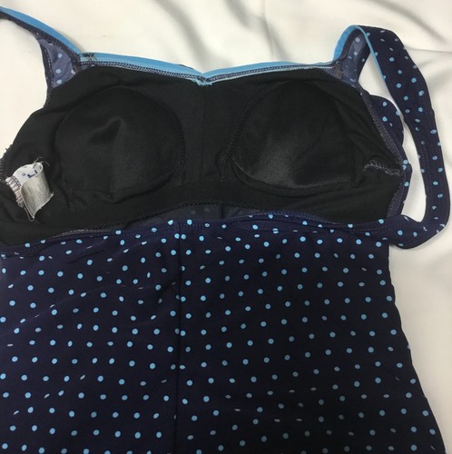 Gabar Woman's Size 10 Blue Poke-a Dot One Piece Bathing Suit - Picture 5 of 7