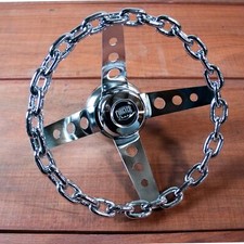 11 Chrome Chain Steering Wheel With Horn Button - 3 Hole