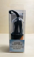 Reusable Silicone Straw With Travel Case and Cleaning Brush in Black, New