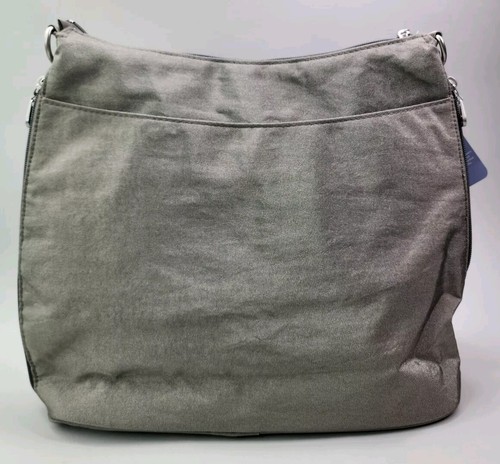 Baggallini Womens Helsinki Crossbody Hobo Light Grey Purse Bag 15"×11" - Picture 13 of 15