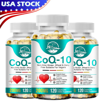 3 Packs 200MG Coenzyme Q10 Cardiovascular Heart Health, High Absorption CoQ 10