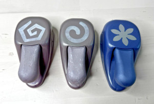 Lot of 3 Scrapbook Paper Punches – Swirl, Spiral & Flower Designs – Craft Tools