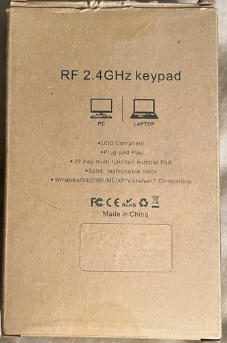Jelly Comb RF 2.4GHz Wireless Numeric 22 Keys Keypad Plug & Play USB Compliant - Picture 2 of 4