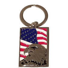 Qty 2 American Flag Eagle Keychains