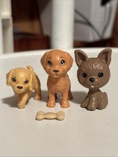 Three Barbie Pups Puppy Dog Figures Lot of 3 Mattel
