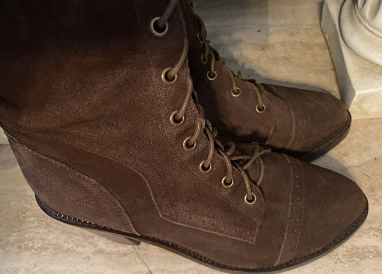 JEFFREY CAMPBELL x FREE PEOPLE Joe Boots Nu-Buck Brown Leather Lace Up Boots 9.5 image 8