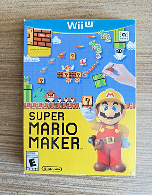 Super Mario Maker Nintendo Wii U w/ Idea Book Red Case 