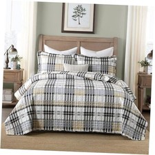 Quilt King Size, Cotton King Size Cotton-King 106"x98" 01-2 Grey/Brown/White