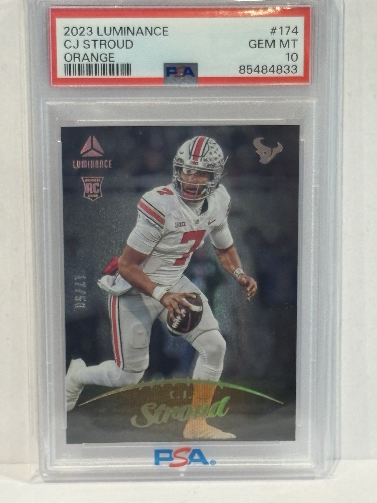 2023 Panini Luminance - C.J. Stroud SSP RC  Orange Parallel /50 PSA 10 🔥Texans