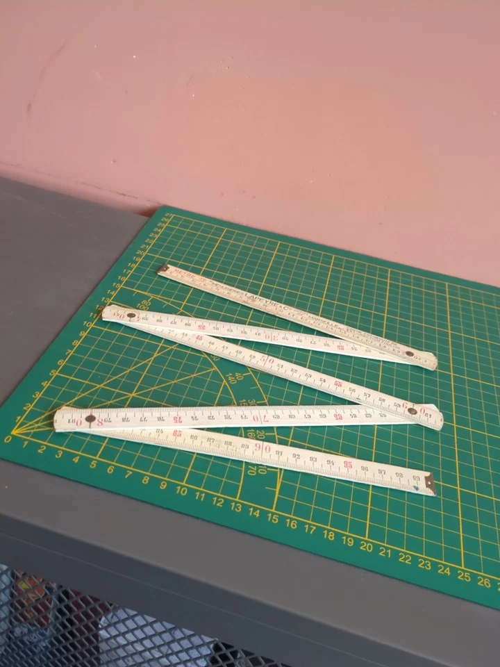 mètre pliant ancien en bois publicitaire menuiseries lapeyre marseille toulon... - Photo 2/2