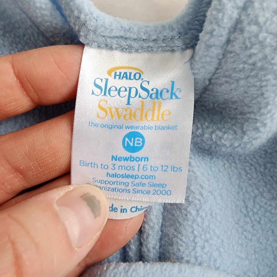 Halo Saco de Dormir Envoltura Recién Nacido Micro-Vellón Unisex Bebé Azul Usado en Excelente Condición Cálido Backisbest Foto 3 de 4