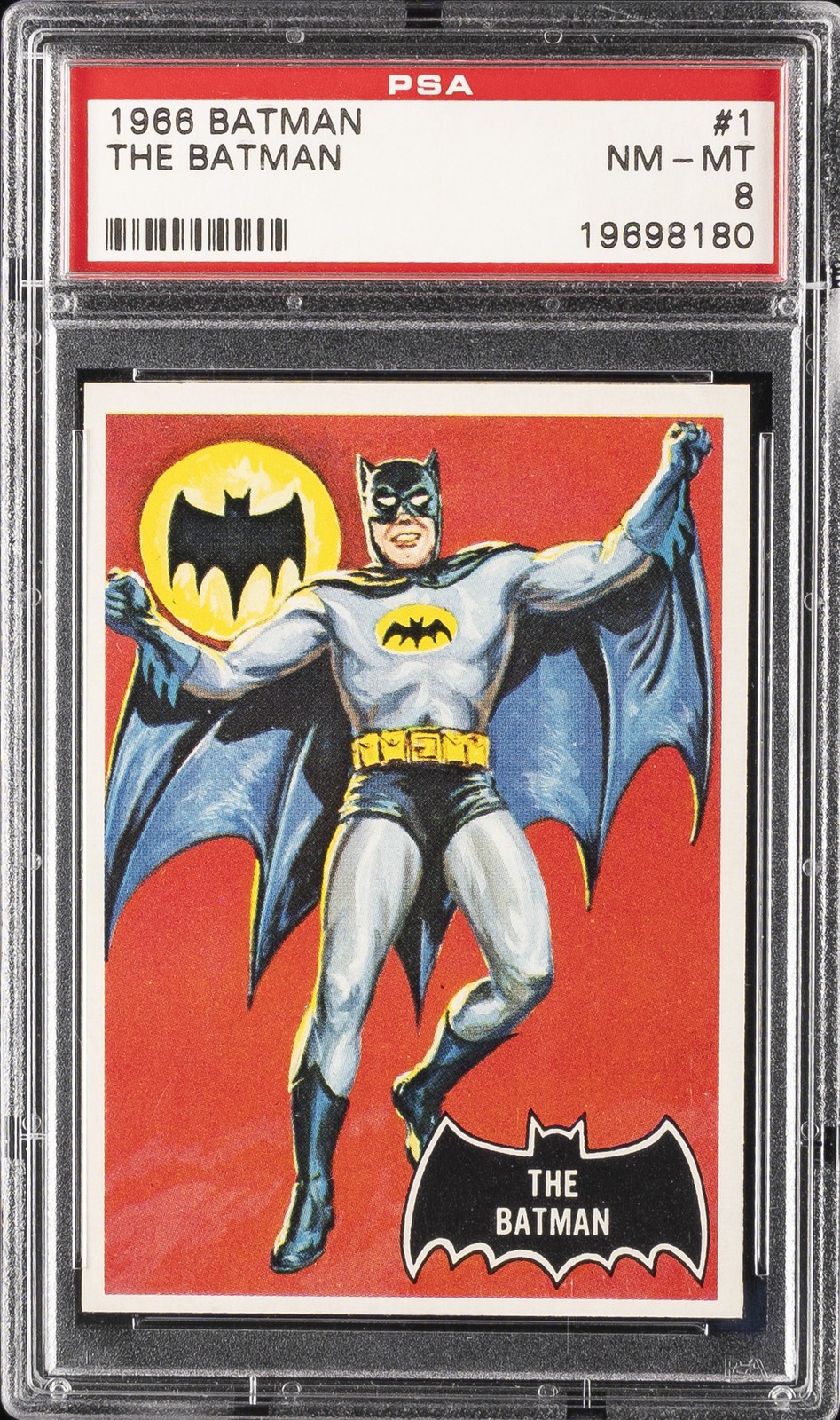 1966 TOPPS BATMAN #1 THE BATMAN PSA 8