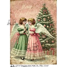 Christmas Angels #7268 | A4 Rice Paper | Paper for Decoupage | AB Studios