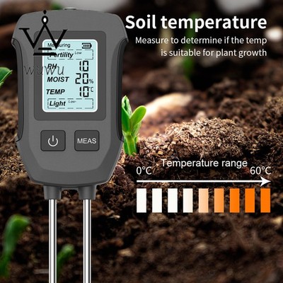5in1 Soil Tester Soil Fertility PH Temperature Sunlight Moisture Soli Analyzer