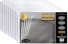 50/100Pk 11X17 Inch Heavyweight Clear Sheet Protectors, Side Loading,3-Hole Punc