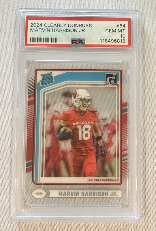 2024 Panini Clearly Donruss - Rated Rookie Marvin Harrison Jr. #54 (RC) PSA 10