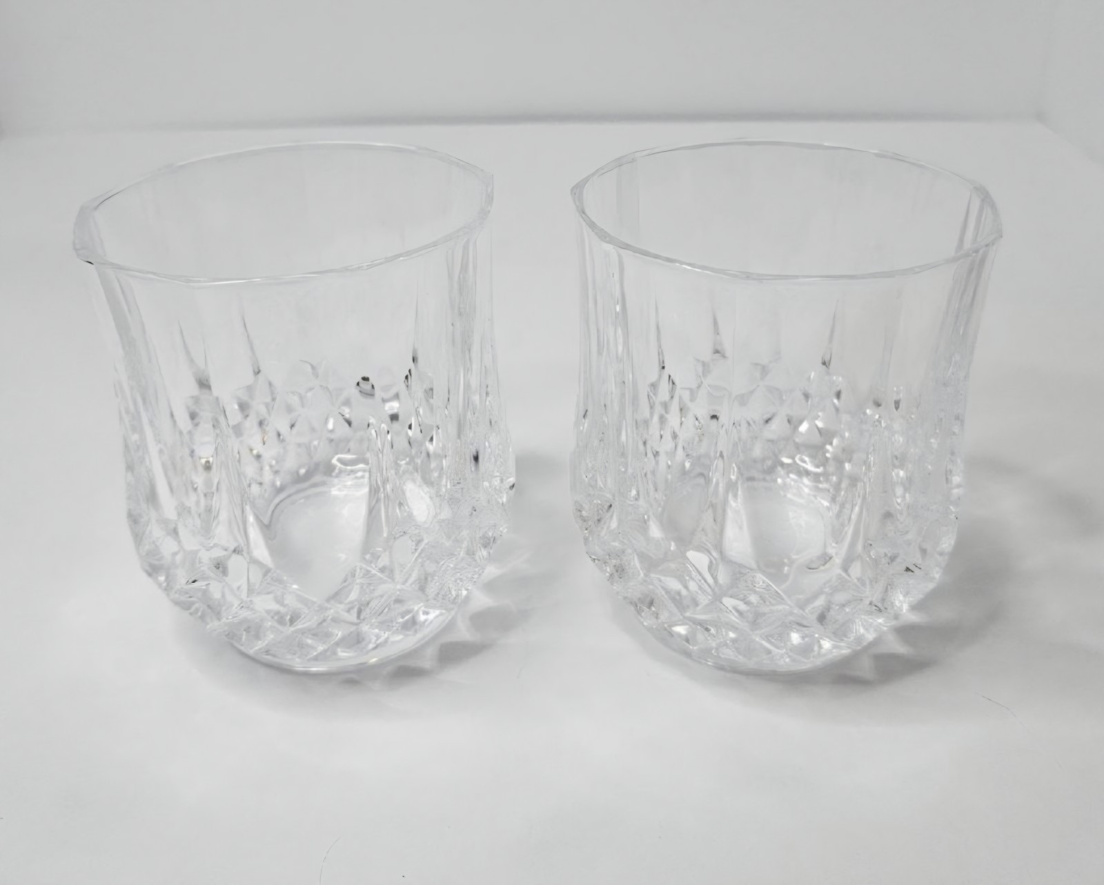 Vintage Pressed Glass Whiskey Tumblers Pair 4