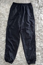 VTG 90s NIKE Black Windbreaker Track Pants L 12-14 Women Pockets Zip Ankle