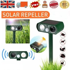 1-4 Ultrasonic Solar Cat Dog Repellent Fox Pest Scarer Deterrent Repeller Garden