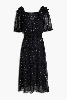BA&SH Kleid aus Viskose und Seide Gr. XS Schwarz