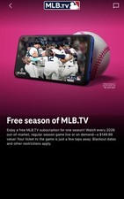 2026 MLB.TV Baseball Subscription Full Season Pass 1 Year