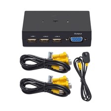1920 1080 60Hz 2 in 1 Out VGA KVM Switcher Adapter With Desktop Controller