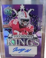 2022 Leaf Metal Draft Touchdown Kings Purple Auto Treveyon Henderson #TK-TH1