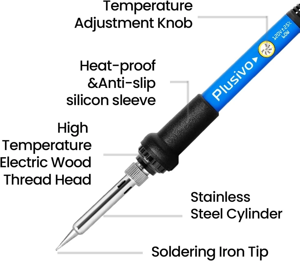 Professional 60W Adjustable Temperature Soldering Kit for Electronics Repair - Image 4 of 4