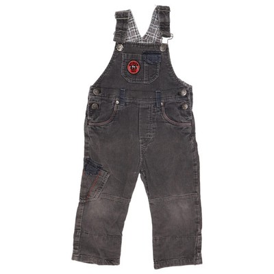 Papagino, Latzhose, Größe: 92, Grau, Baumwolle, Unisex (Kinder), Streifen #MxY