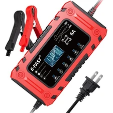 12V 6A Smart Battery Charger w/ Adapter Mode for AGM LiFePO4 Car Lawn Mower