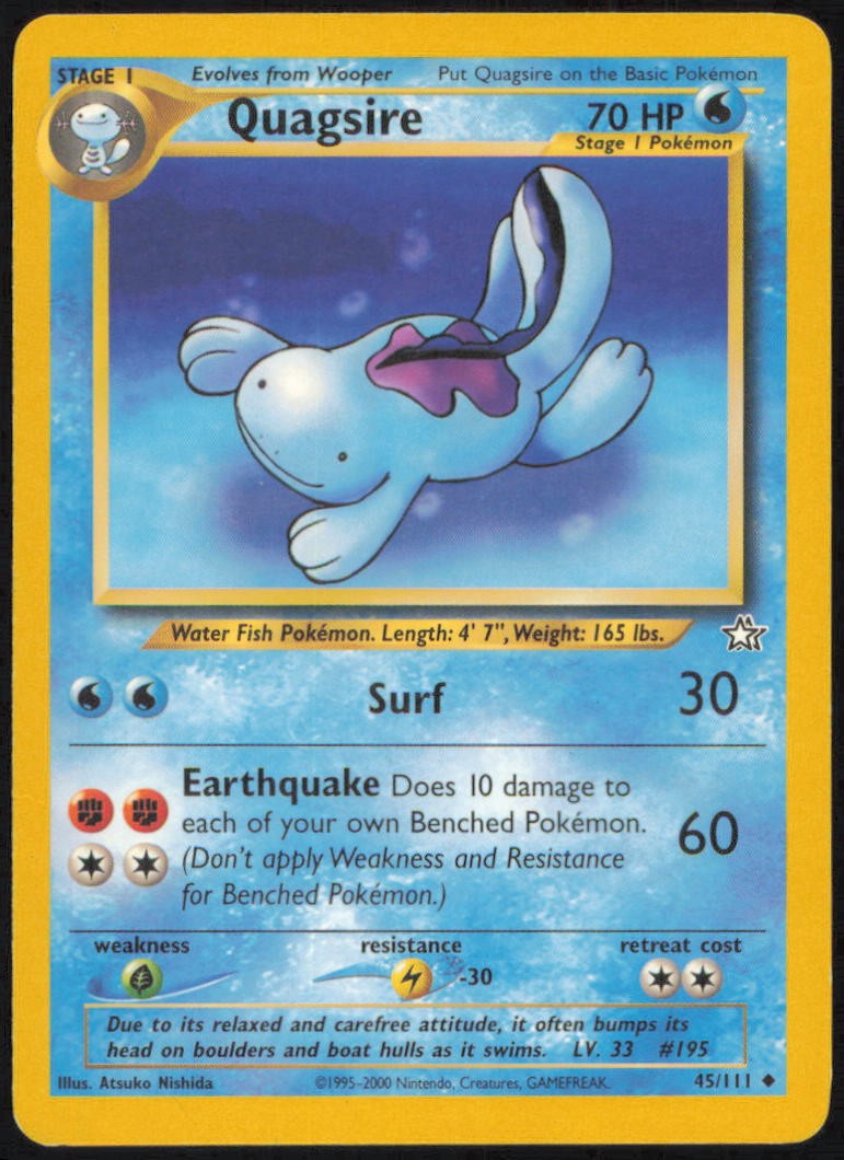 QUAGSIRE 45/111 UNCOMMON NEO GENESIS POKEMON UNLIMITED NEAR MINT
