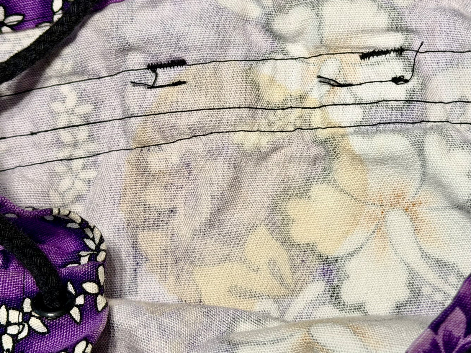 Local Design drawstring backpack cotton canvas pu… - image 3