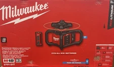 Milwaukee 3701-21t M18 18V Rotary Laser Kit w/ Receiver Tripod & Grade Rod Red