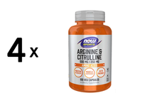 4 X Now Foods Arginine 500Mg And Citrulline 250Mg (120 Vcaps) (120,41 Eur/Kg)